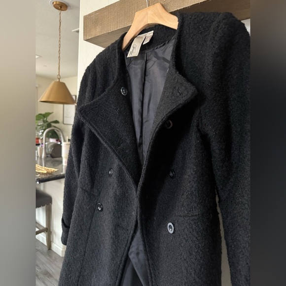 Forever 21|Wool blend black peacoat,tweed style in classic feminine style••Large - Picture 9 of 14